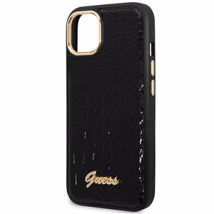 Guess GUHCP14MHGCRHK iPhone 14 Plus 6.7 "juodas/juodas kietas dėklas Croco Collection