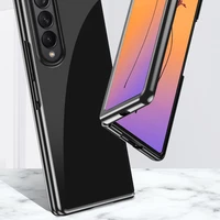 Plating dėklas telefonui Samsung Galaxy Z Fold 4 su metaliniu rėmeliu juodas