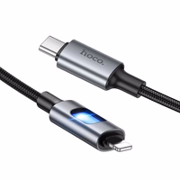 LED Cable USB C to Lightning Hoco PD 27W 1,2 m U144 black