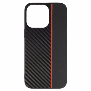 Tel Protect CARBON dėklas telefonui Iphone 13 Pro Max juodas su raudona juostele