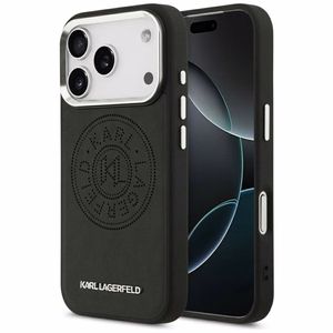 Karl Lagerfeld Point & Metal Logo Magnetinis dėklas telefonui iPhone 17 Pro - Juodas
