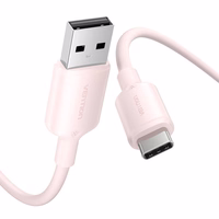 USB 2.0 A į USB-C 3A kabelis Vention CTQPF 1M (rožinis)