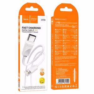 Kabelis USB-A į USB-C Hoco 3A 1 m X114 baltas