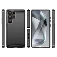 Samsung Galaxy S25 Ultra - anglies pluošto dėklas – juodas