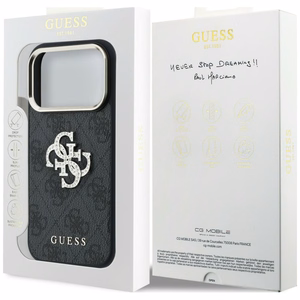 Guess 4G & Big Strass Logo dėklas, skirtas iPhone 18 Pro / 17 Pro – juodas