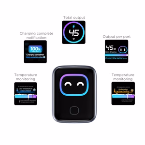 Tech-Protect PowerVision NC45W-GaN 1 prievado sieninis įkroviklis, PD 45W – tamsiai pilkas