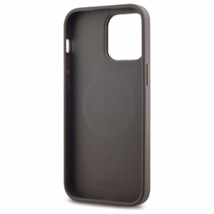 DKNY Odinis languotas mono raštas Magnetinis dėklas telefonui iPhone 14 Pro Max - smėlio spalvos
