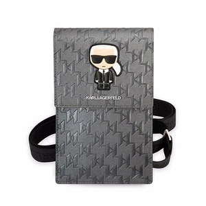 Karl Lagerfeld Ikonik Karl Monograma Lopinėlių krepšys - sidabrinis