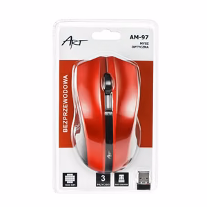 ART belaidė kompiuterio pelė 2,4G 1000 dpi AM-97 raudona