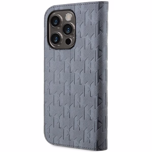 Karl Lagerfeld KLBKP14XSAKLHPG iPhone 14 Pro Max 6.7" Dėklas telefonui sidabrinis sidabrinis Saffiano Monograma