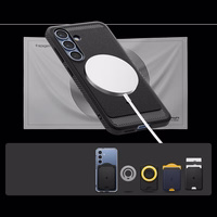 Spigen Rugged Armor Mag MagSafe Dėklas telefonui Samsung Galaxy S25 - matinė juoda