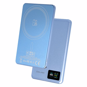 Blavec BJ-03 5000 mAh itin plonas magnetinis išorinis akumuliatorius su „MagSafe“, 7,8 mm, USB-C, 22,5 W, 3 viename (PBBJ03-MC5LB) (spalva: šviesiai mėlyna; aliuminio korpusas)