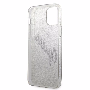 Guess GUHCP12LPCUGLSGO iPhone 12 Pro Max 6.7" auksinis kietasis dėklas Glitter Gradient Script