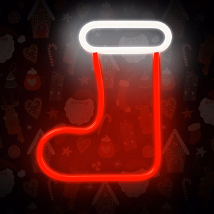 Neon LED CHRISTMAS SOCK baltas raudonas FLNE23 Forever Light