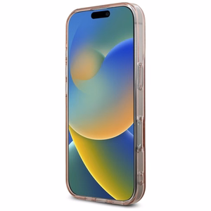 Karl Lagerfeld IML logotipo su kalnų krištolais dėklas telefonui iPhone 16 Pro Max - rožinis