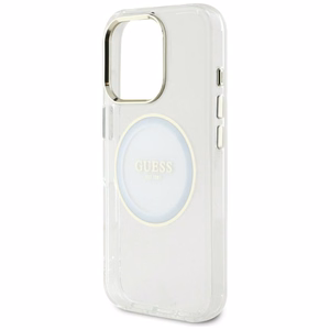 Guess IML Metal Colored Circle Classic Logo Magnetinis dėklas telefonui iPhone 16 Pro Max - baltas