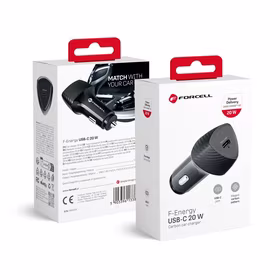 FORCELL F-ENERGY Carbon CC50-1C automobilinis įkroviklis Type C PD 3A 20W juodas