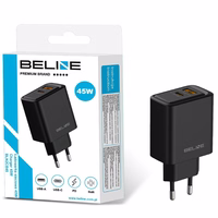 Tinklo įkroviklis Beline 45W USB-A/USB-C BLN2CB45 juodas