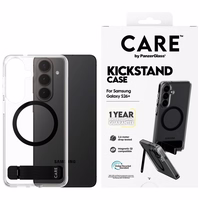 CARE by PanzerGlass Black Kickstand & QI Case for Samsung Galaxy S26+ - Transparent