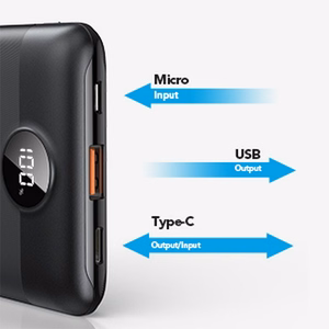 VEGER išorinė baterija 10000 mAh PD QC3.0 2A 22,5W S11 (W1140) juoda