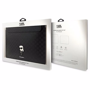 Karl Lagerfeld Saffiano Monograma Ikonik dėklas 14" nešiojamam kompiuteriui - juodas