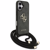 "Guess 4G Big Logo Cord Stap Crossbody" dėklas iPhone 17 - juodas