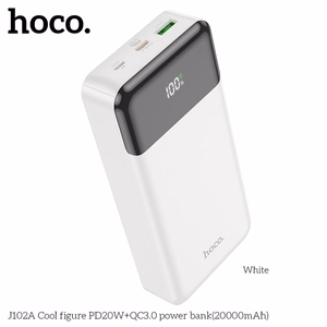 Išorinė baterija (f) Hoco 20000 mAh QC3.0 PD 3A 20W J102A balta
