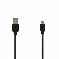 Kabelis - USB į Micro USB - atsukamas, 1 metras juodas