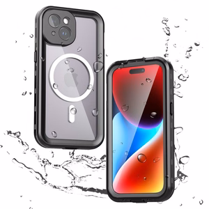 Atsparus vandeniui dėklas SHELLBOX DOT suderinamas su MagSafe IPHONE 15 juodas