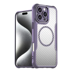 Leading Series Magnetinis silikoninis dėklas telefonui iPhone 16 Pro Max - violetinė