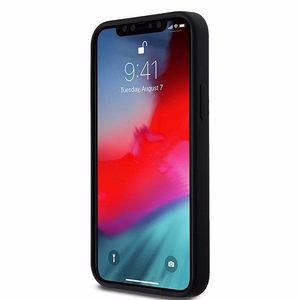 DKNY Skystas silikoninis baltas spausdintas logotipas magnetinis dėklas telefonui iPhone 12/12 Pro - juodas