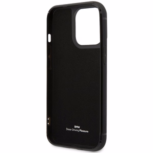 Dėklas telefonui BMW BMHCP14X22RSEPK iPhone 14 Pro Max 6.7" juodas/juodas odos kortelių lizdas
