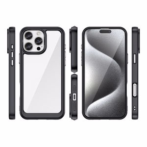 Outer Space dėklas telefonui su geliniu rėmeliu iPhone 16 Pro - juodas