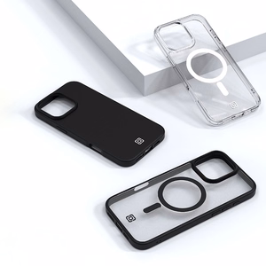Incipio Velocity dėklas su MagSafe, skirtas iPhone 16 Pro Max, skaidrus su juodu rėmeliu