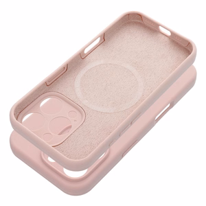Silikoninis dėklas 2mm IPHONE 16 suderinamas su Magnetine smėlio rožinė
