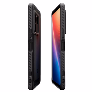 Spigen Rugged Armor dėklas, skirtas „Sony Xperia 1 VIII“ – matinis juodas