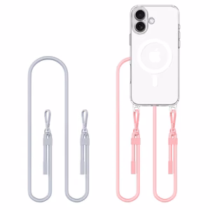 Dėklas TECH-PROTECT FLEXAIR CHAIN MAGSAFE IPHONE 16 pilkas & rožinis