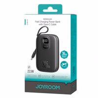 Power Bank Joyroom "JR-PBF17" juodas 10000mAh 22.5W (PD / QC3.0) + integruotas Type-C laidas