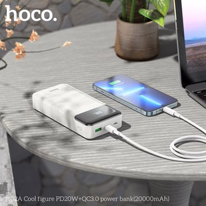 Išorinė baterija (f) Hoco 20000 mAh QC3.0 PD 3A 20W J102A balta
