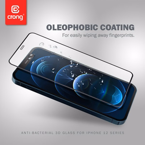 Crong 3D Armor Glass 9H grūdintas apsauginis ekrano stiklas, skirtas iPhone 12 Pro Max su antibakterine apsauga, su montavimo rėmeliu