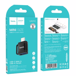 adapteris OTG USB C do USB A Hoco 3A UA31C juodas