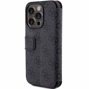 Guess 4G Metal Logo dėklas iPhone 15 Pro - pilkas