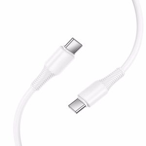 Kabelis USB C į USB C Hoco 3A 60W 1 m X120 baltas