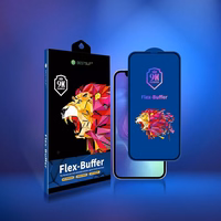 Apsauginis stiklas (m) - Bestsuit Flex-Buffer Hybrid Glass 5D su antibakterine Biomaster danga Apple iPhone 13 mini juodas (m)