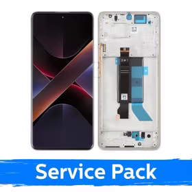 LCD ekranas suderinamas su Xiaomi Poco X7 5G su rėmeliu / sidabrinis / (Service Pack)