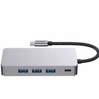 Tech-Protect HB05 HUB 9in1 USB-C + USB2.0 + USB3.0 + HDMI 4K 60Hz + SD / TF + PD100W + RJ45 adapteris - pilkas