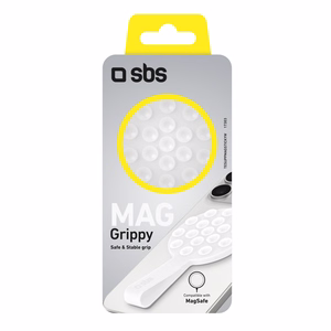 SBS MAG Grippy MagSafe suderinamas laikiklis su siurbtuku ir ausele - baltas