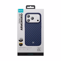 "Benks" magnetinis šarvas "Pro Armor Grid Kevlar Case Metal Frame 600D (YB70) for Iphone 17 Pro Max blue