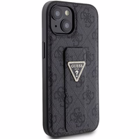 Guess dėklas telefonui su stovu Grip Stand 4G Triangle Strass iPhone 15 - juodas