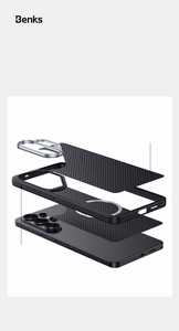 Benks Magnetic Armor Pro Kevlar Metal Frame Dėklas 600D (G048) for Samsung Galaxy S26 juodas